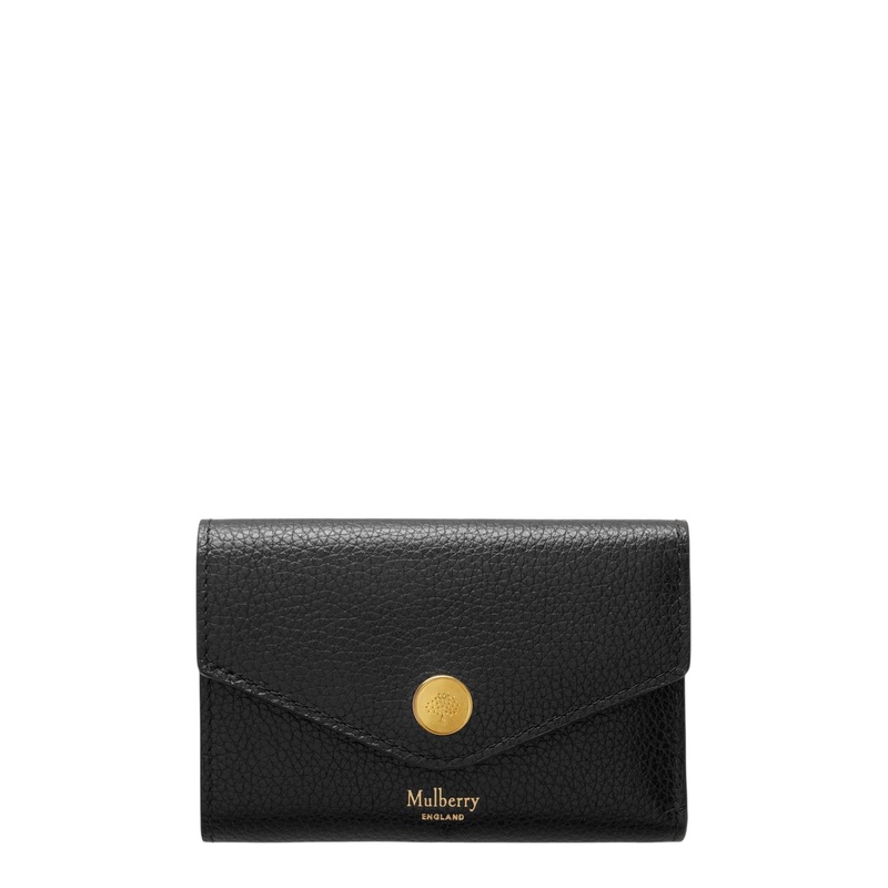Folded Multi-Card Wallet Black Small Classic Grain