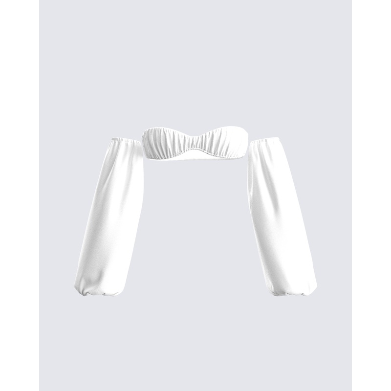 Milly White Poplin Bra Top