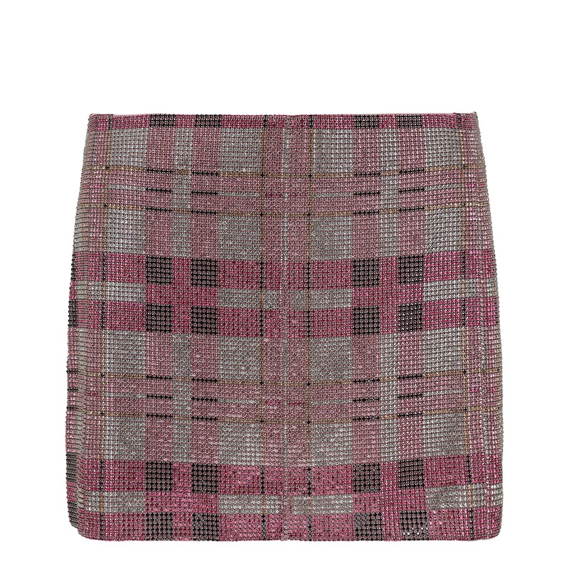 Pink Check Chainmail Skirt