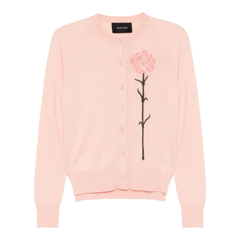 Carnation Detail Long Sleeve Cardigan