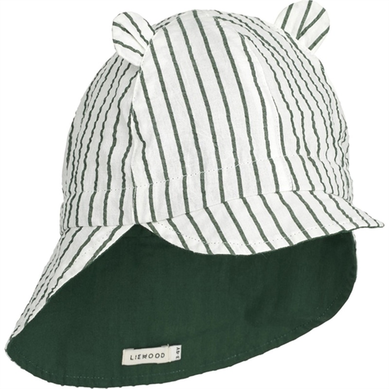 Liewood Gorm Sun Hat Stripes Garden Green\/Creme De La Creme