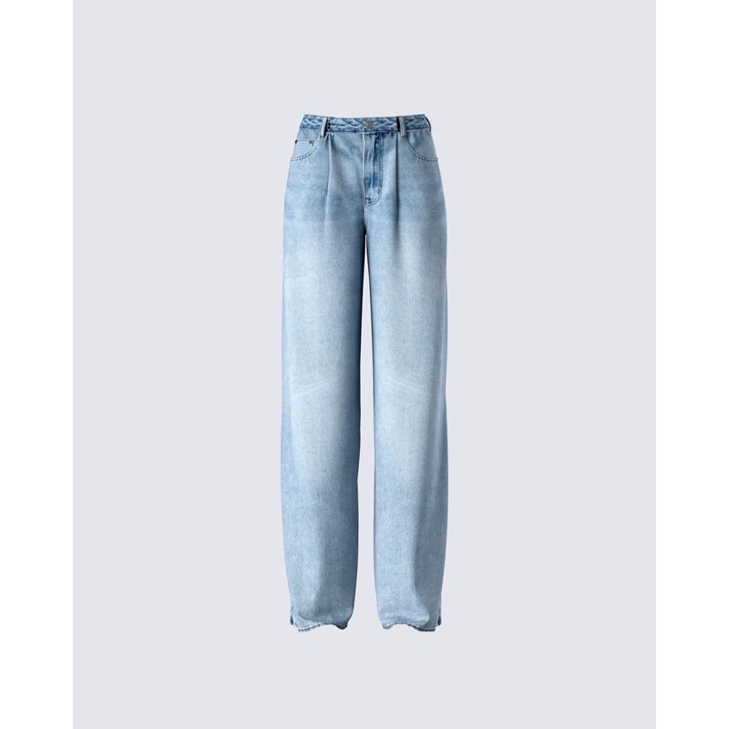 Rahel Blue Denim Pleat Jean