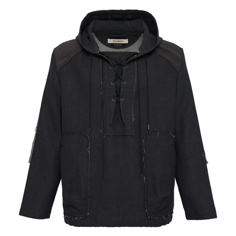 Sun-Bleached Raw Edged Anorak Sweatshirt