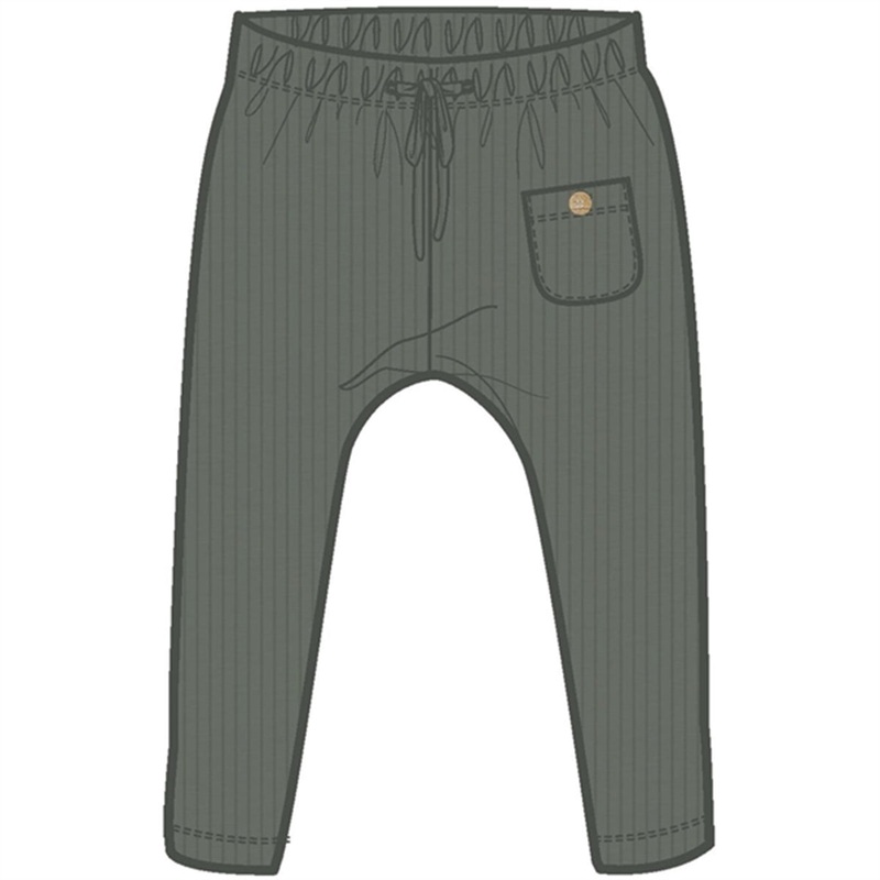 Lil’Atelier Agave Green Solid Gago Loose Pants Noos