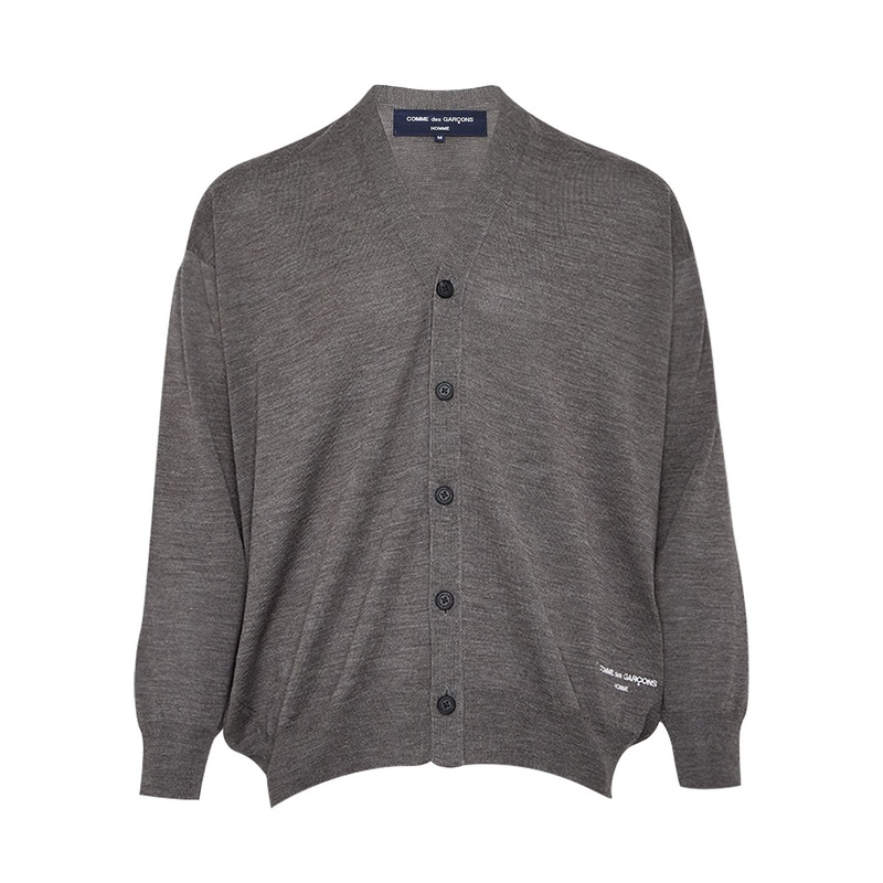 Worsted Wool Polyester Jersey Cardigan