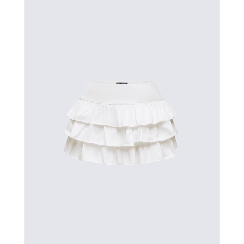 Fable Ivory Ruffle Micro Mini Skirt