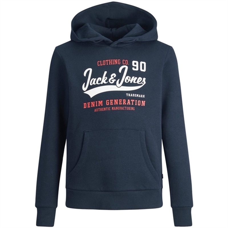 Jack \u0026 Jones Junior Navy Blazer Logo Sweat Hoodie Noos