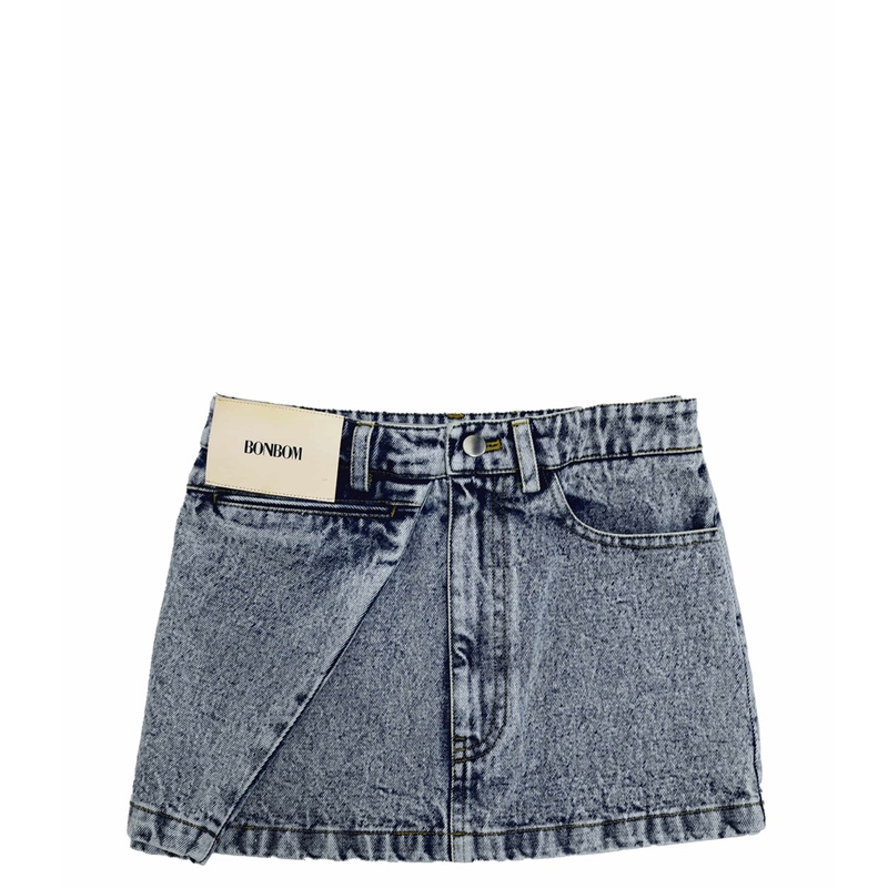 Tuck Denim Skirt