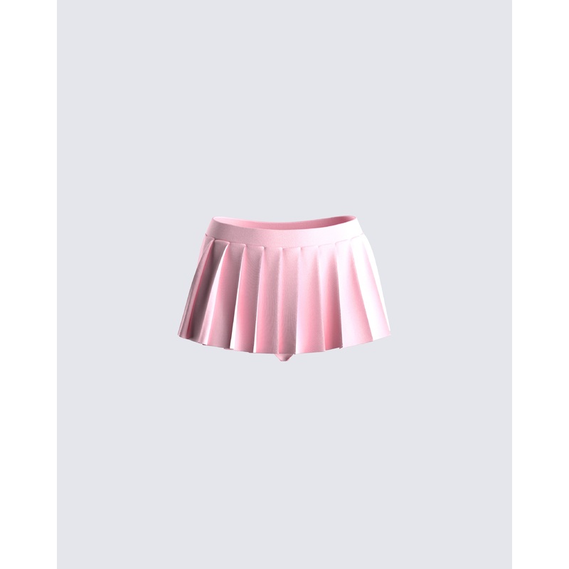 Uma Pink Micro Mini Pleated Skort