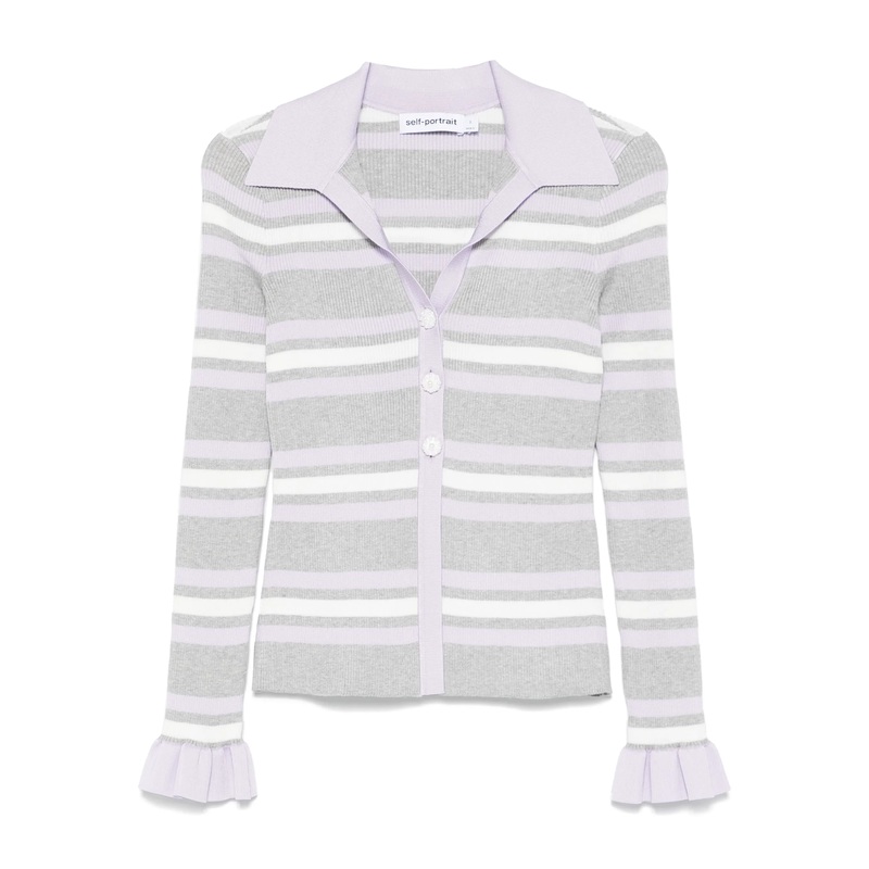 Grey Stripe Rib Knit Top