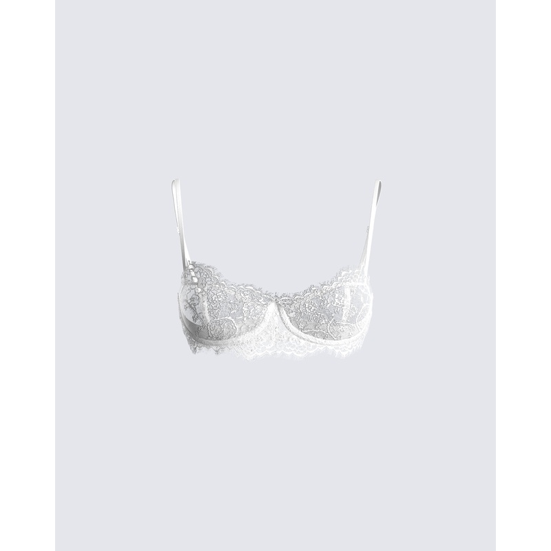Cady White Lace Bra