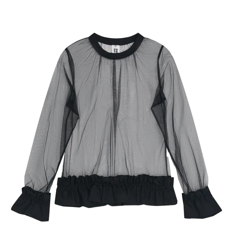 Nylon Tulle X Cotton Ponte T-Shirt