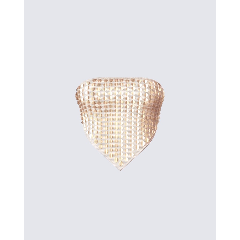 Aida Gold Sequin Bandana Top