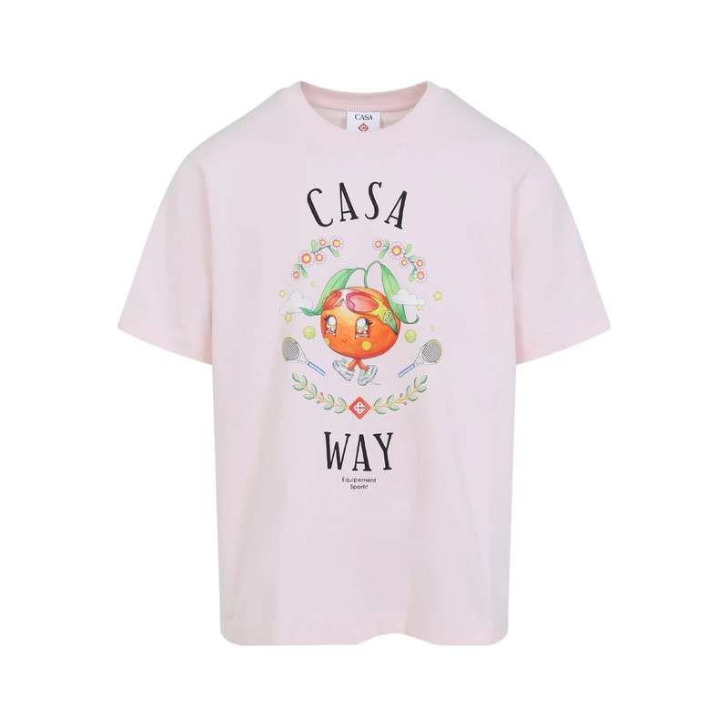 Casa Way Kawaii Orange Printed T-Shirt