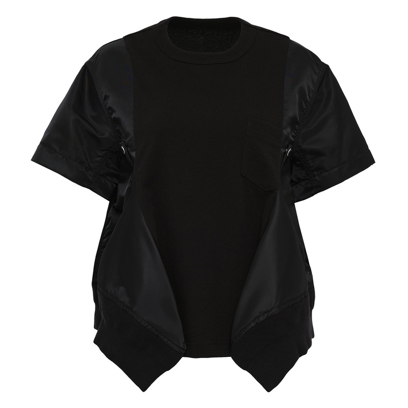 Nylon Twill X Cotton Jersey T-Shirt