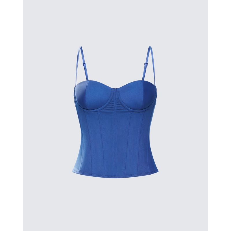 Shaelin Slate Mesh Corset Top