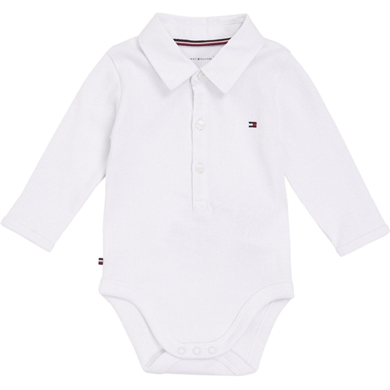 Tommy Hilfiger Baby Rib Collar Body White