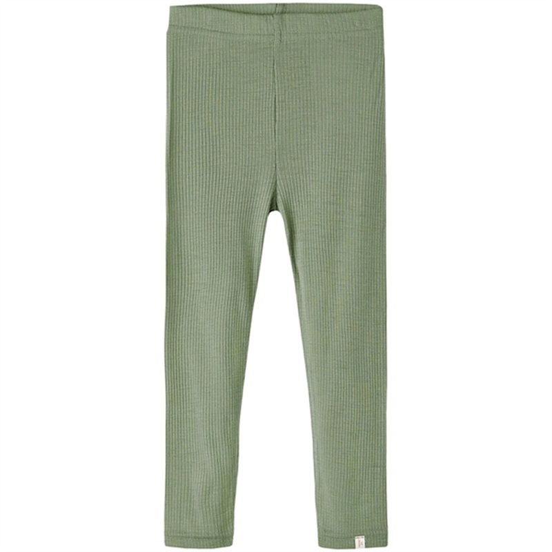 Lil’Atelier Oil Green Fable Slim Wool Leggings