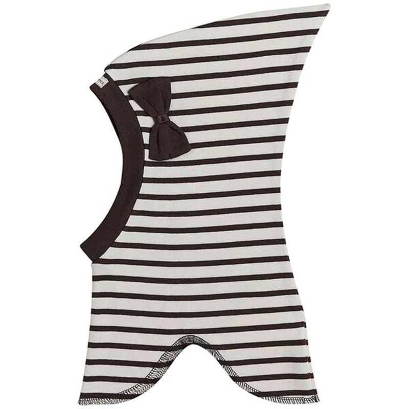 Racing Kids Balaclava Top Bow Stripe Brown\/White