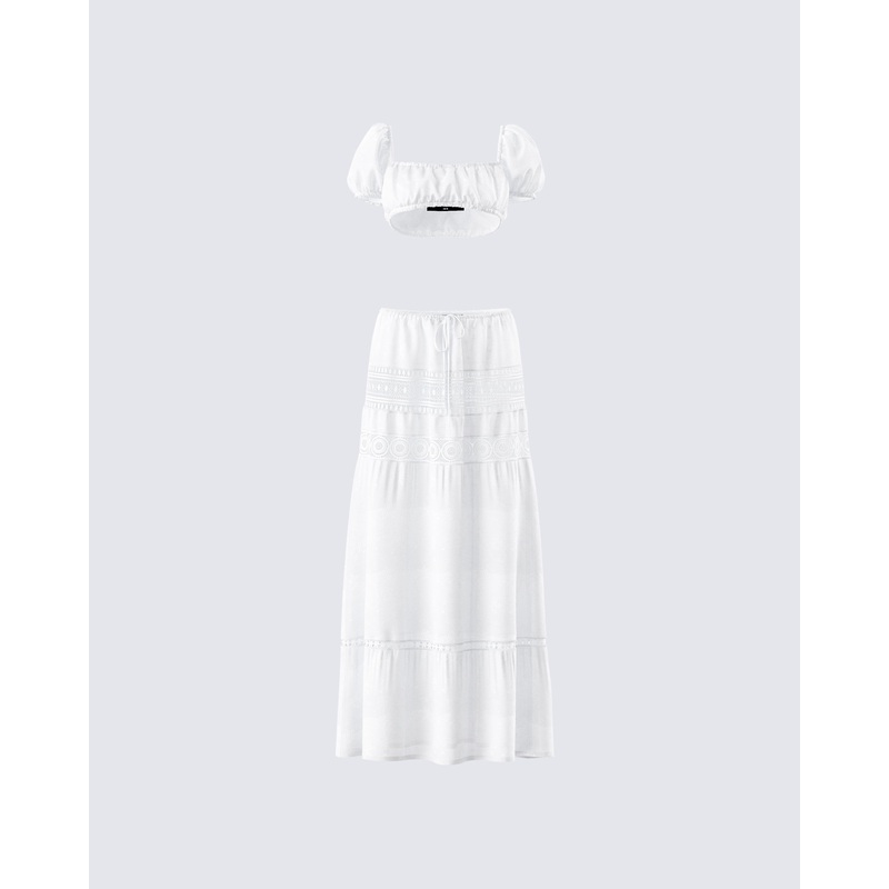 Rue White Floral Set