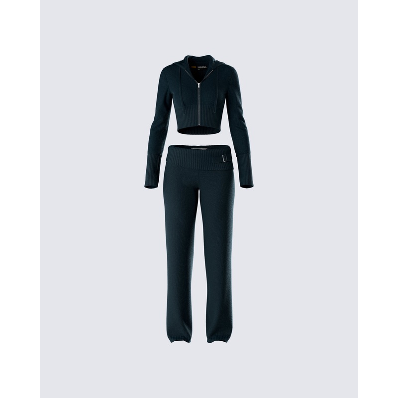 Alyssa Black Knit Set