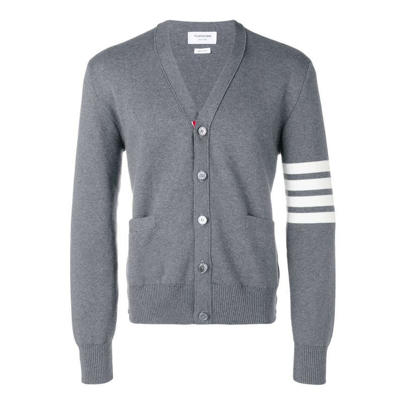 Cotton Crepe V-Neck Cardigan Men