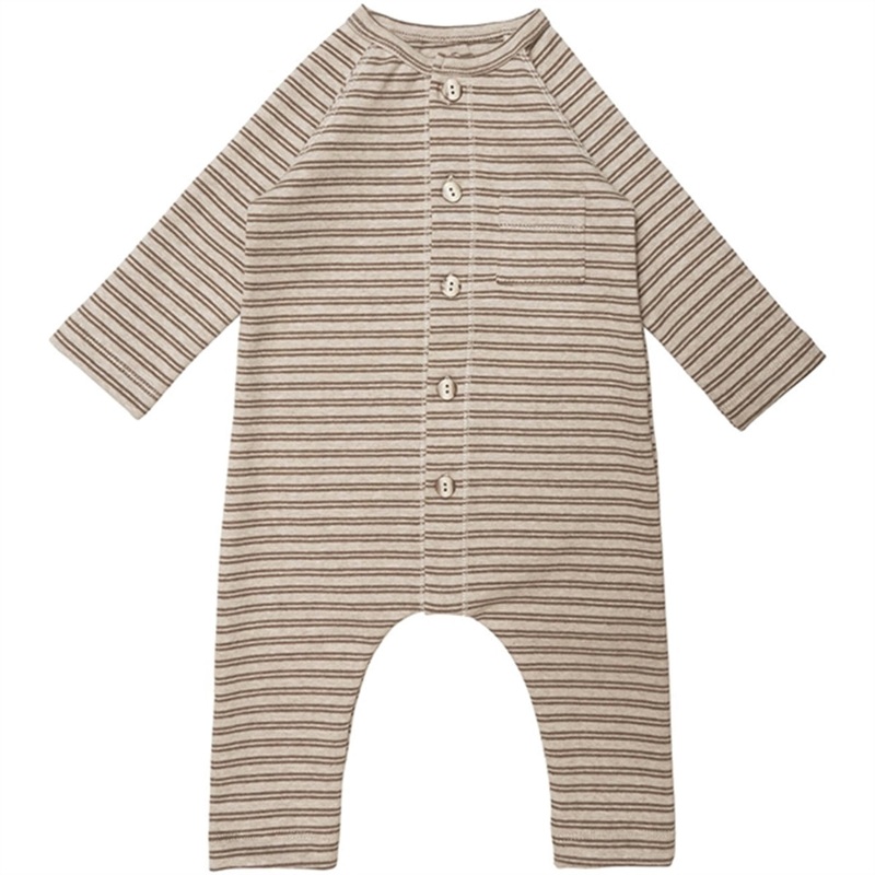 Huttelihut Cottey Baby Onesie Stripes Camel\/Mole