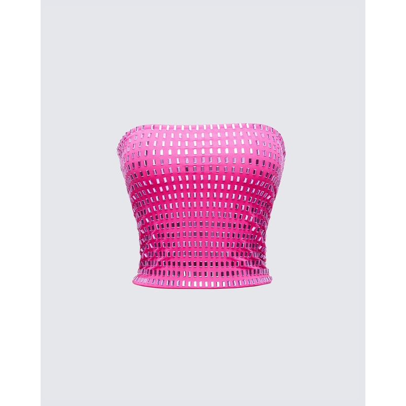 Luminosa Pink Hotfix Tube Top