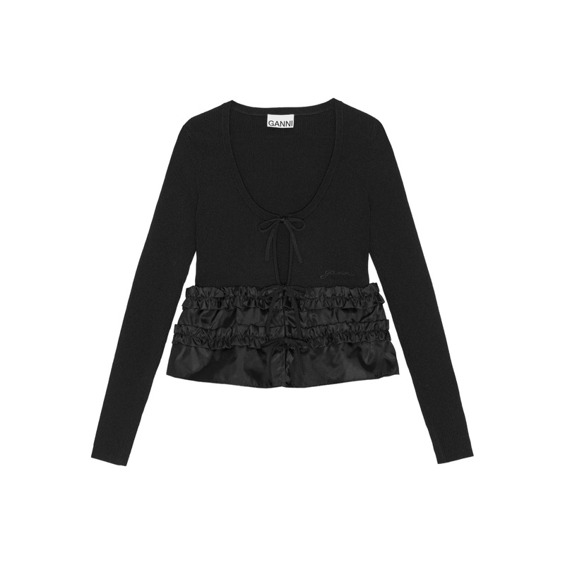 Melange Rib Knit Cardigan