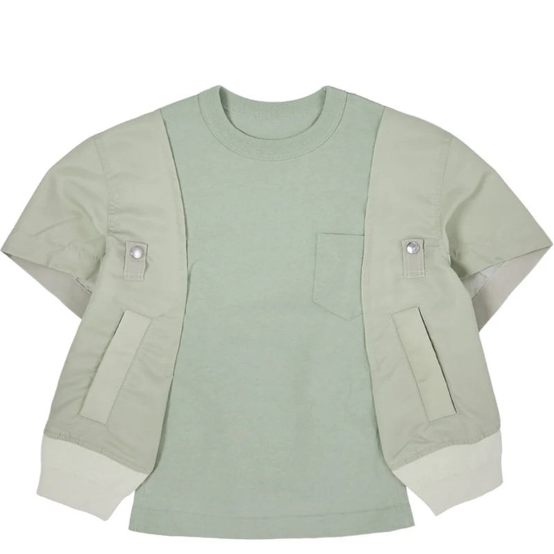 Nylon Twill X Cotton Jersey T-Shirt