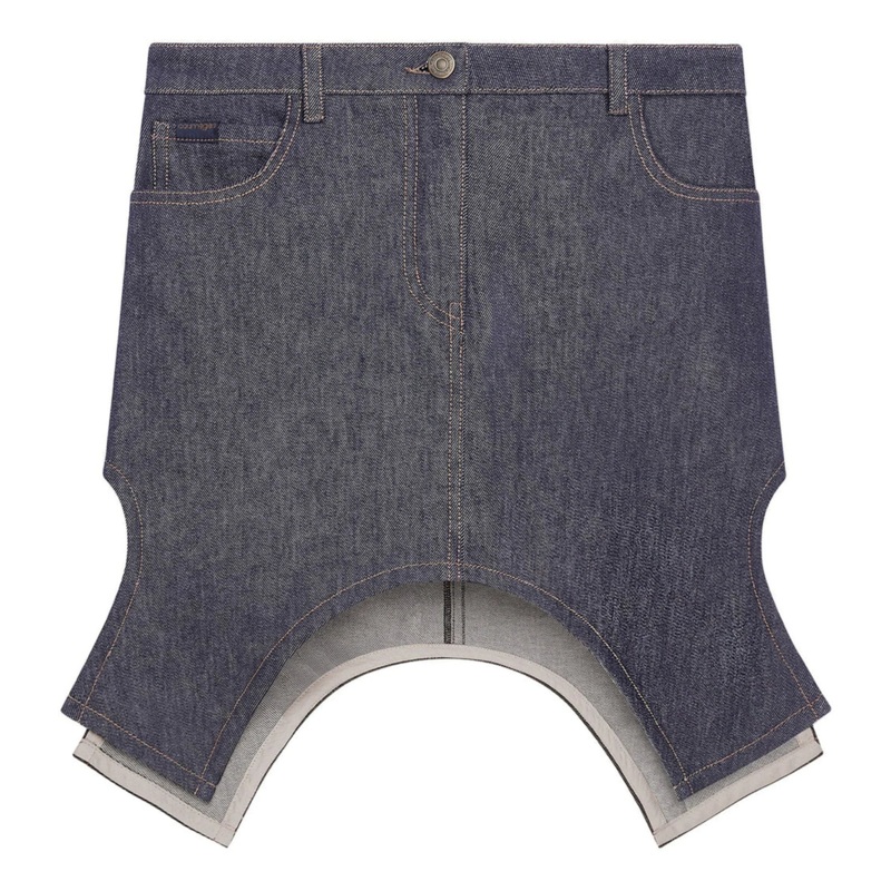 Reversed Denim Mini Skirt