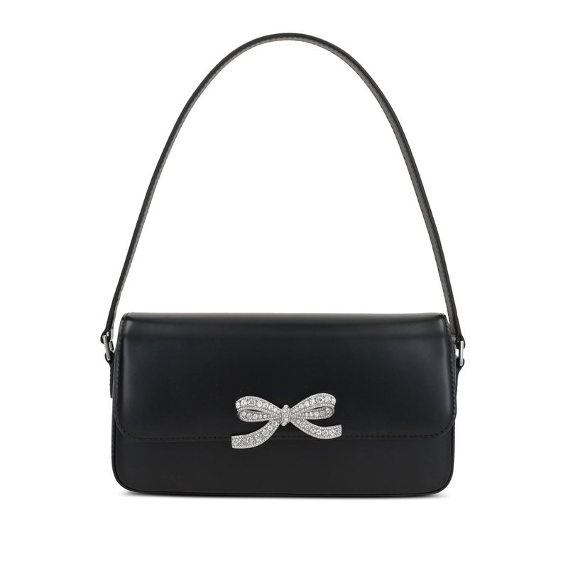 Black Leather Baguette Bag