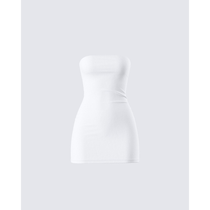 Maxine White Jersey Tube Dress