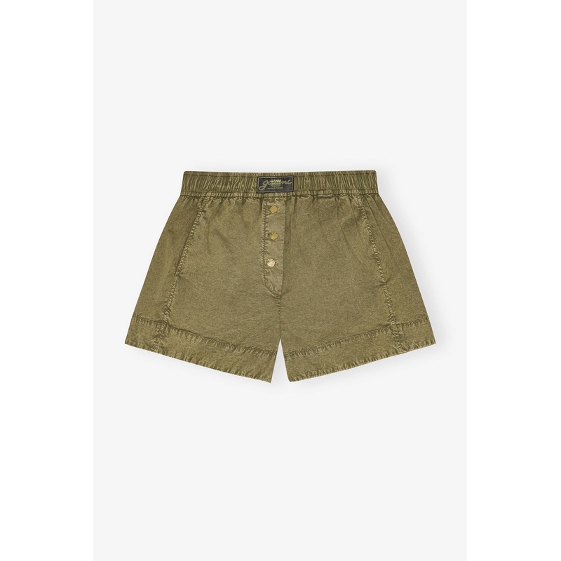 Washed Stretch Cotton Elasticated Shorts