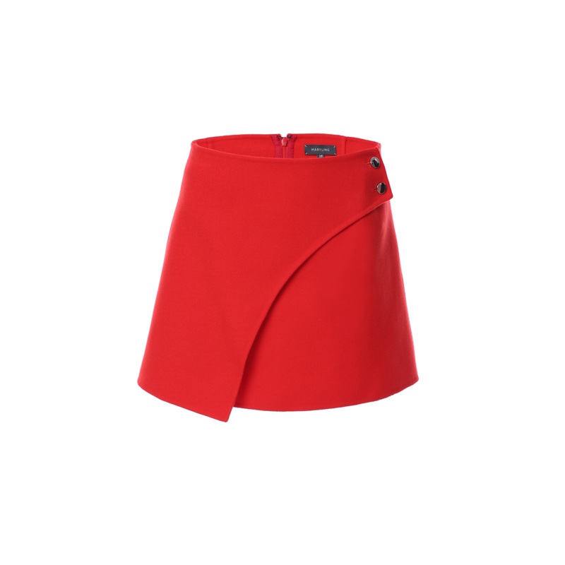 Wool Blend Slim Fit Mini Skirt