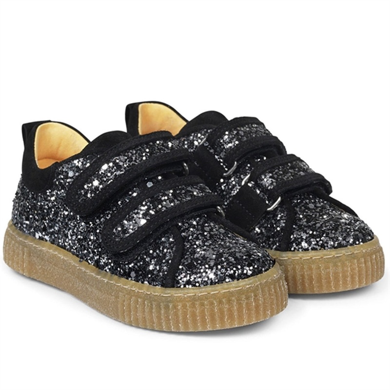 Angulus Sneakers w Velcro Grey Glitter\/Black