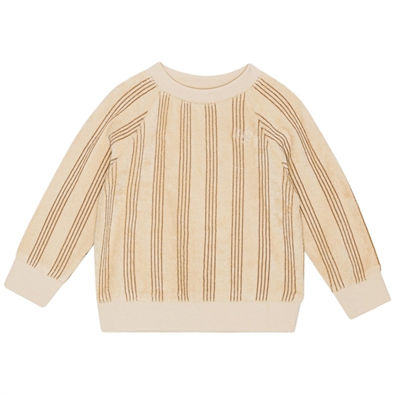 Flss Pluto Terry Sweatshirt Latte Stripe Print