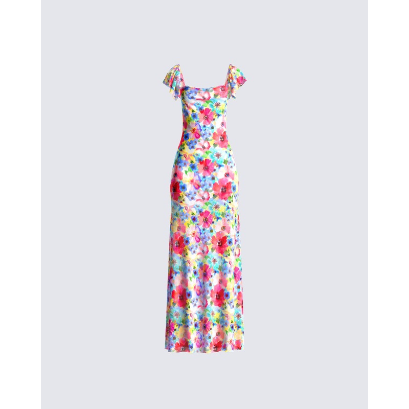Helga Printed Floral Maxi Dress
