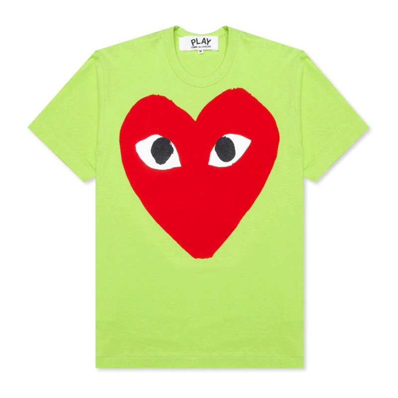 Light Green Tee With Big Red Heart Men