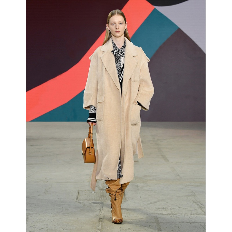 NOTCH LAPEL BELTED OVERSIZE COAT