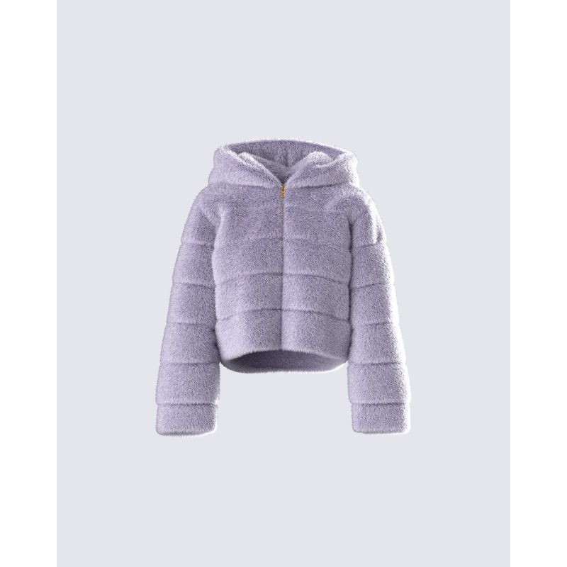 Aspen Grey Faux Fur Hooded Jacket