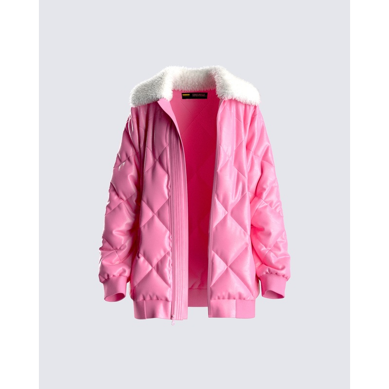 Jenna Pink Quilted Jacket