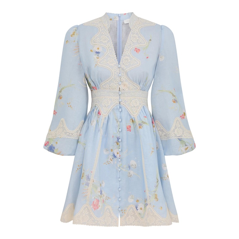 Lucky Lace Plunge Mini Dress