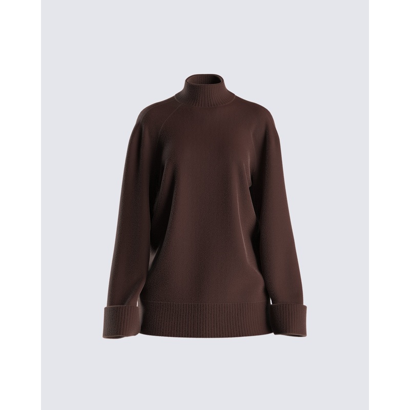 Zuri Brown Sweater Knit Top