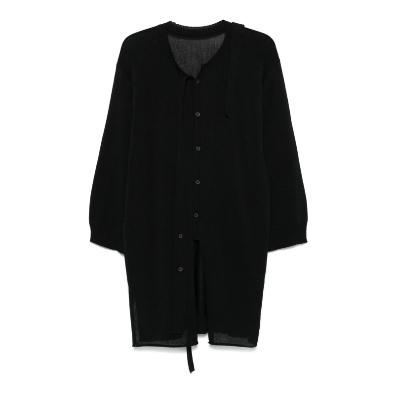 Buttoned Drape Knit Cardigan