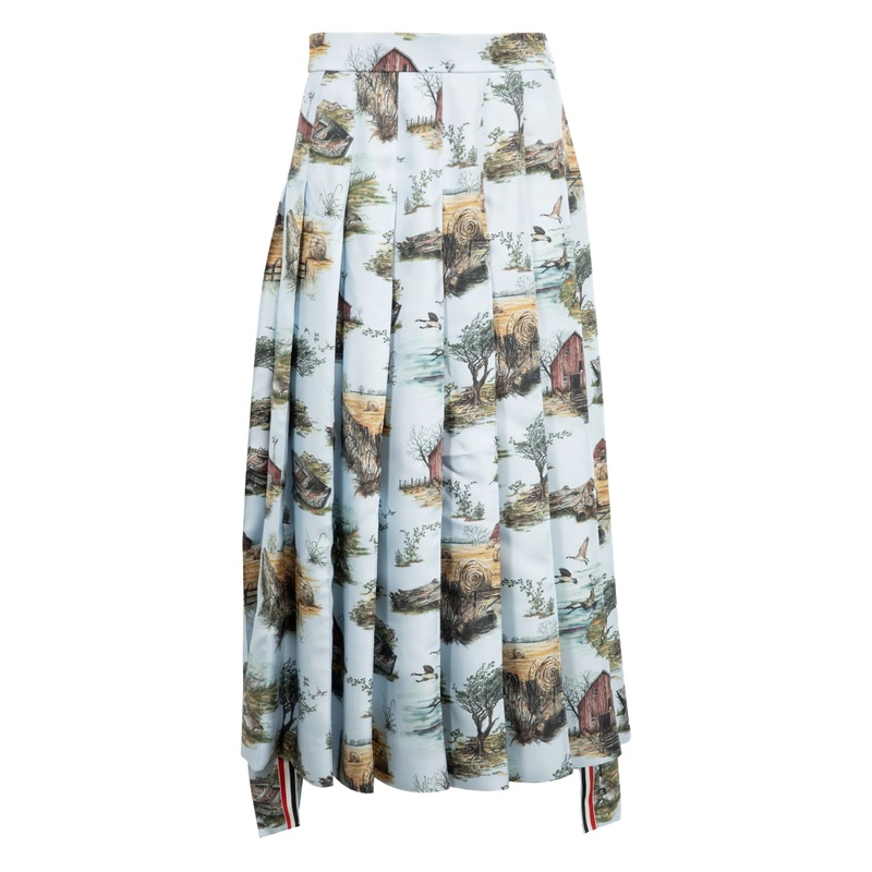 Calf Length Classic Back Pleated Skirt Women