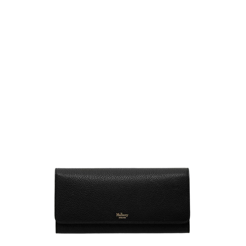 Continental Wallet Black Small Classic Grain