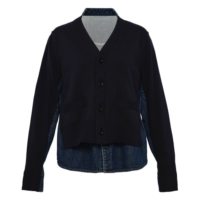 Denim X Knit Cardigan