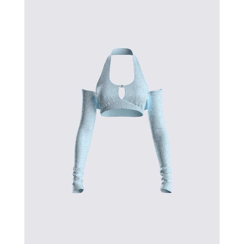 Erika Blue Long Sleeve Top & Shrug