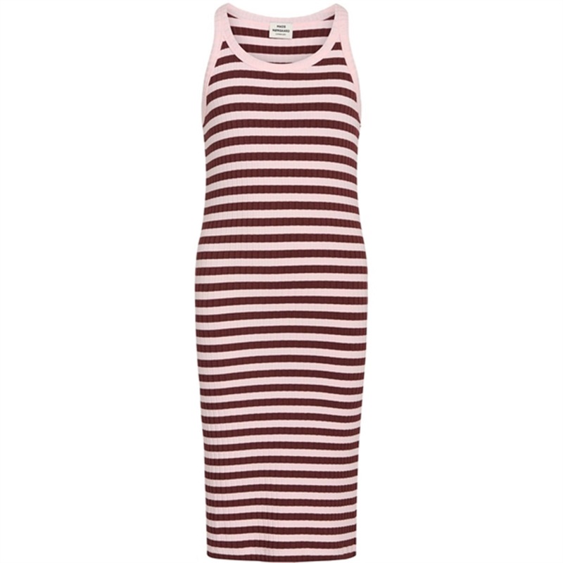 Mads Nrgaard 5×5 Classic Stripe Carnile Dress Blushing Bride\/Hot Chocolate
